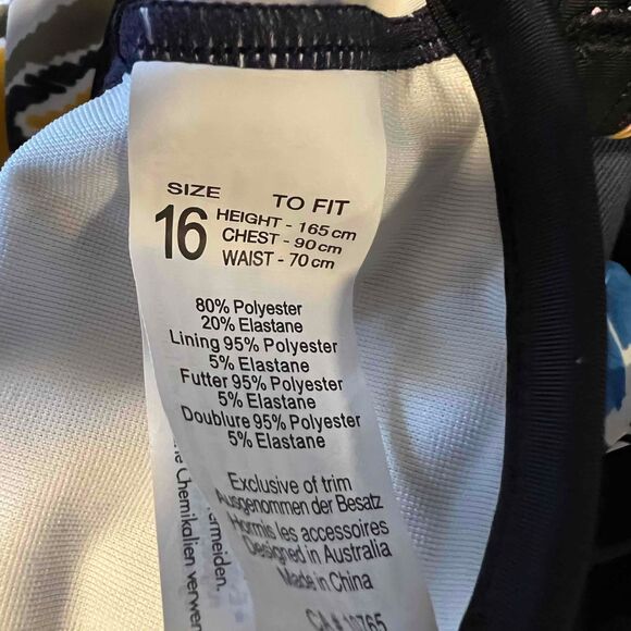 Seafolly Girls Halter Neck Multicolor Print Bikini Top Swimwear Size 16 New - Picture 3 of 3